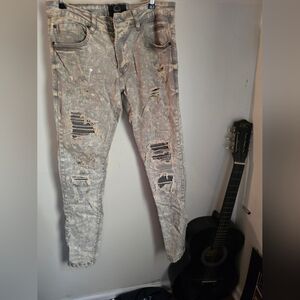 Project Paris Distressed Acid Wash Jeans W31 L31